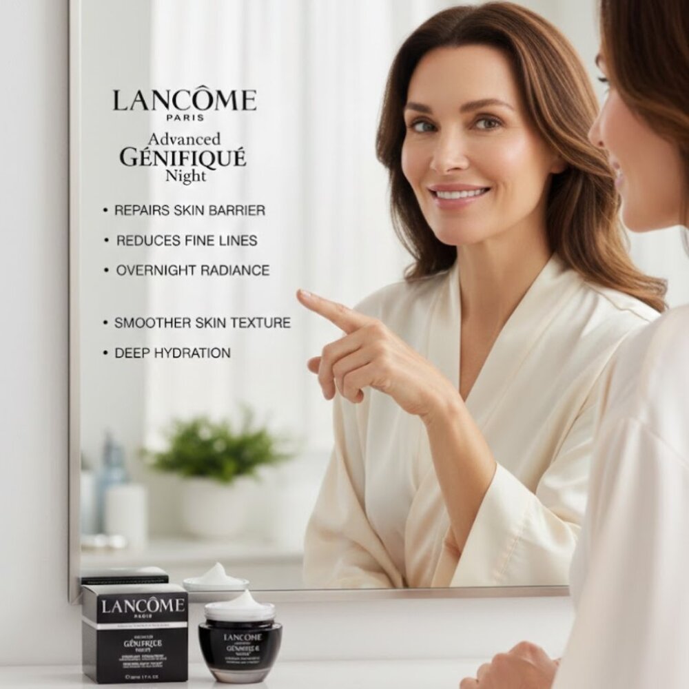 Lancôme Advanced Génifique Repairing Cream 1.7oz Anti-Aging Face Moisturizer NIB - Picture 4 of 6